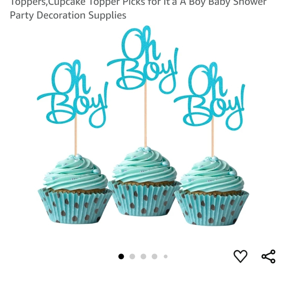 Baby boy shower Oh Boy cupcake picks